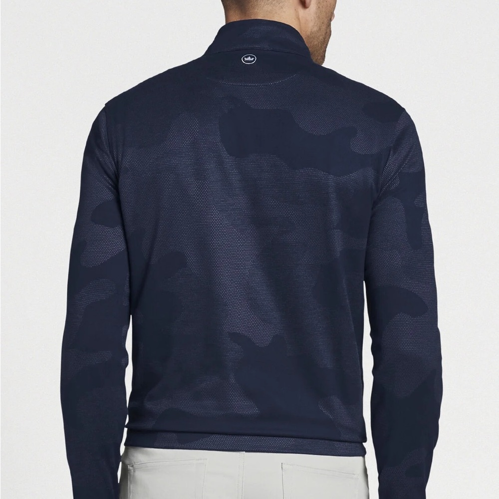 Peter Millar Navy Camo Quarter-Zip | Medium